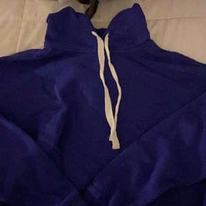 Blue Forever 21 Cropped Hoodie